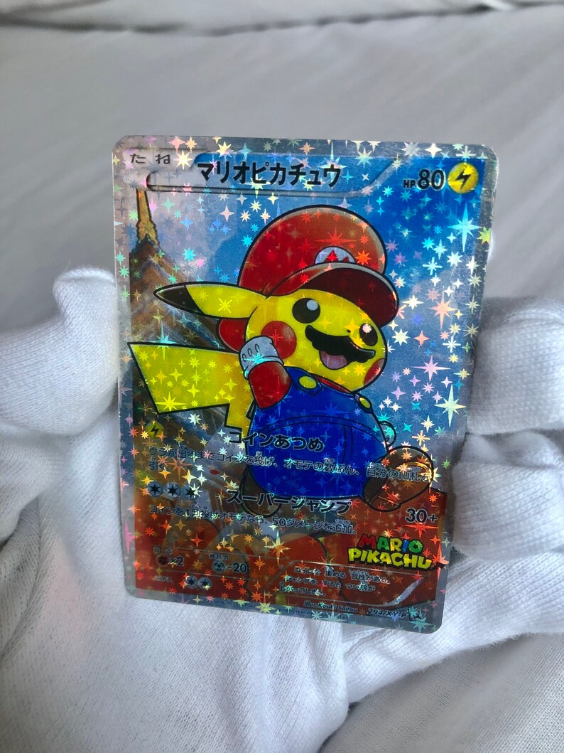 Mario Pikachu Custom Team All Items In The Store Holograp Japanese Exclusive Back