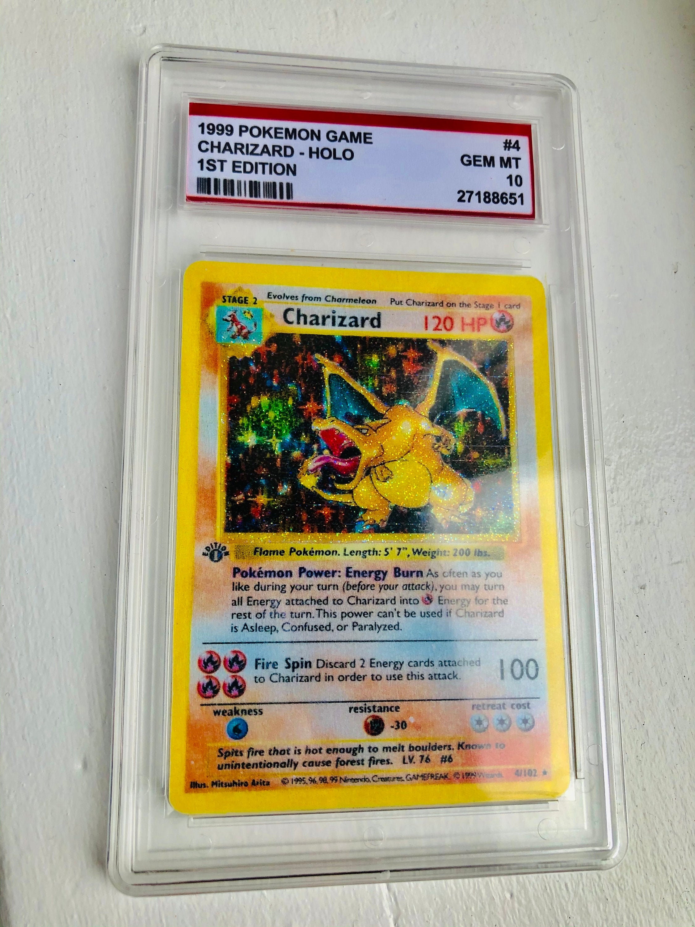 Holographic Charizard 1st Edition Shadowless Base Set 4 102 Etsy