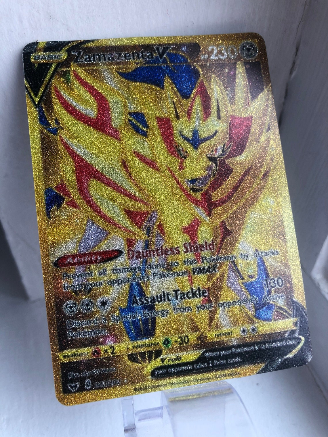 Zamazenta V GOLD HOLOGRAPHIC GLITTER 212/202 Secret Hyper Etsy