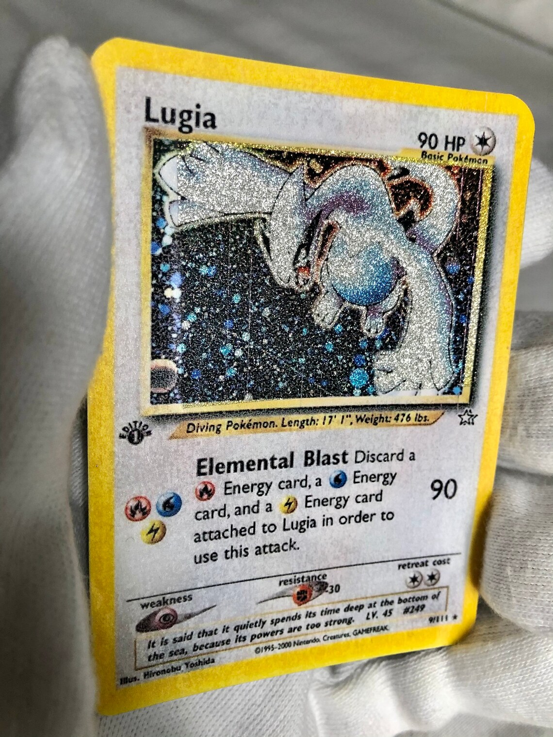 Pok mon Holographic Lugia 1st Edition 9 111 Neo Genesis Etsy