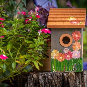 Hand Painted Birdhouse for Bluebirds