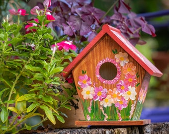 Hand Painted Decorative Bluebird Birdhouse