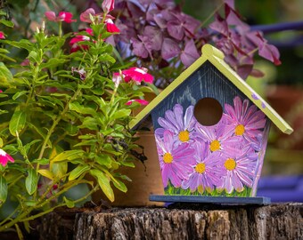 Hand Painted Decorative Bluebird Birdhouse