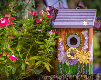Hand Painted Birdhouse for Bluebirds