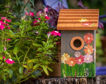 Hand Painted Birdhouse for Bluebirds