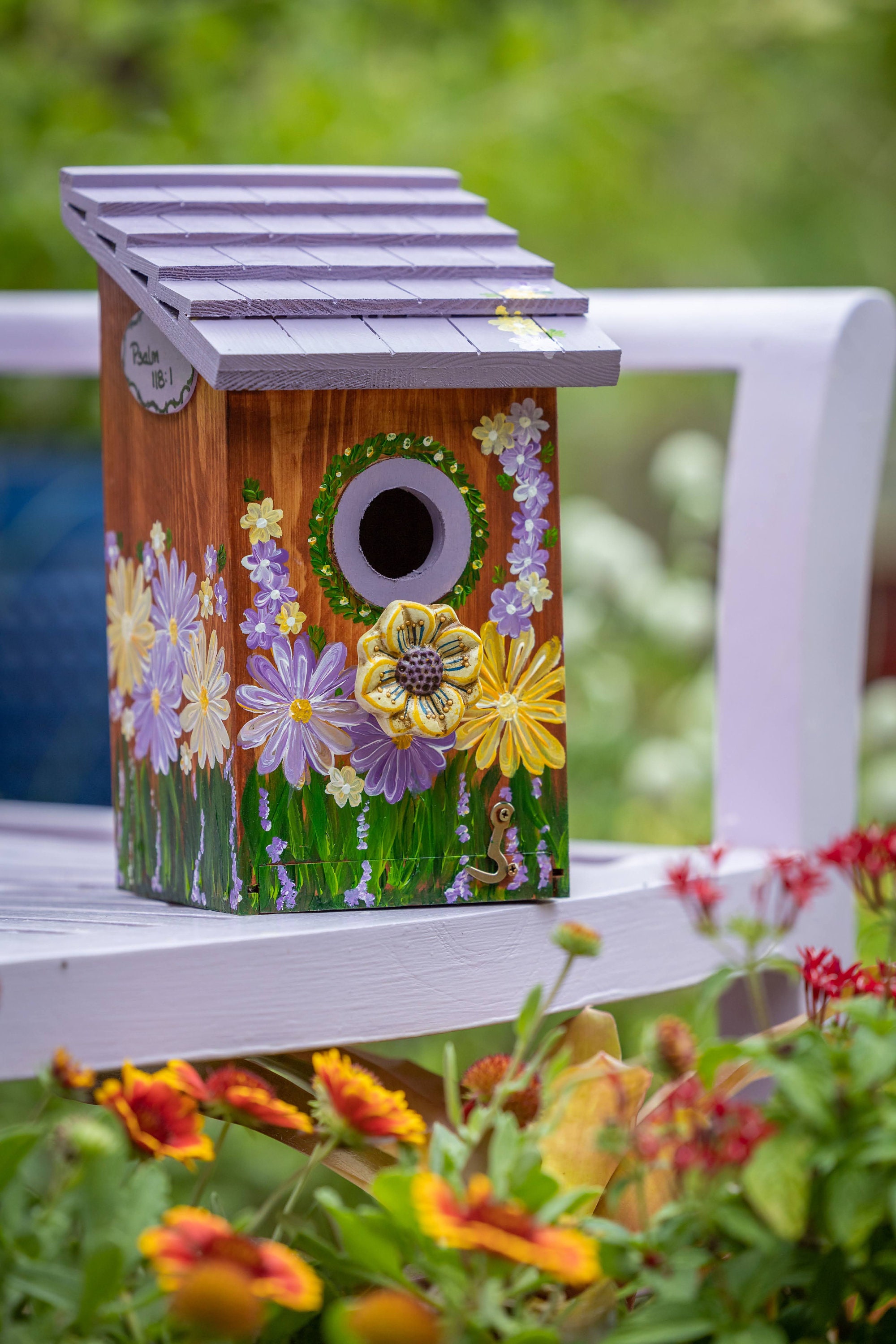 Hand Painted Birdhouse for Bluebirds - Etsy
