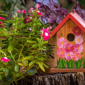 Hand Painted Heavy Duty Birdhouse for Bluebirds