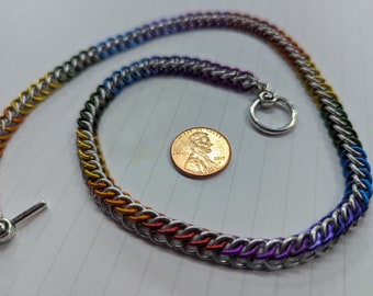 Chainmaille Necklace, Half-Persian 3-in-1 Weave, various colors