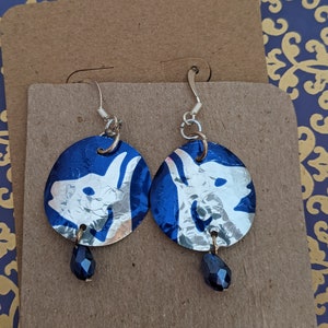 Upcycled Blue Aluminum Can Earrings