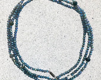 Green Waist Beads With Genuine Green Moss Agate Gemstones | Smudged | Intent Charged