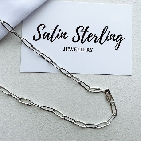 Stainless Steel Paperclip Layering Necklace, Tarnish Free Paperclip Necklace, Silver Paperclip Chain, Made to the length of your choice