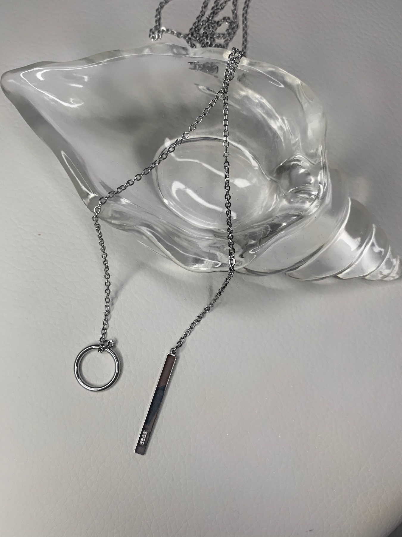 Loop Necklace Silver Toggle Necklace Layering Necklace Loop Etsy