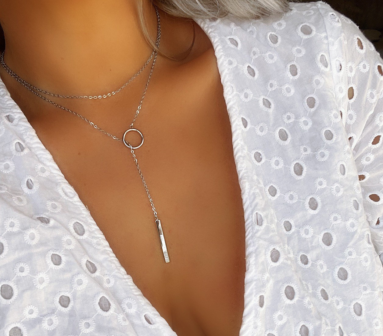 Silver Chain for Pendant, Small Diameter Threader End for Small Loop Pendant, Thin Adjustable Sterling Silver Cable Chain 18 or 22 Inches