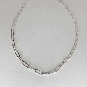 Sterling Silver Paperclip Chain Necklace: Dainty Link Choker