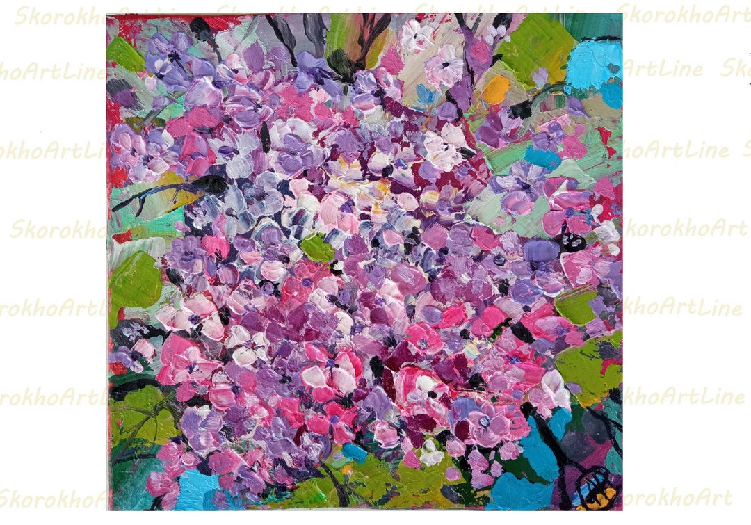 Lilac Painting Original Impasto Custom Commission Floral Oil Painting