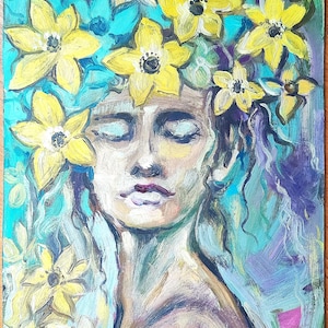 Mavka Pintura Retrato de Menina Ucraniana Folk Mavka A Canção da Floresta Óleo Original Arte de Parede Decoração de Casa 10" por 8" por SkorokhoArtLine