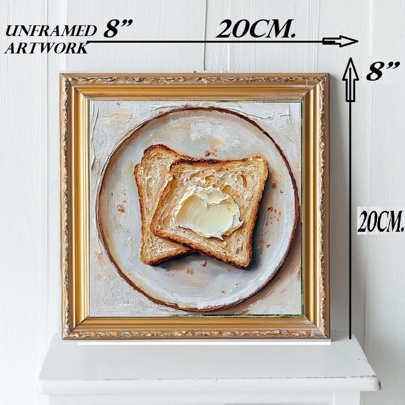 Crispy Toasted Bread Melting Butter Painting Impasto Oil Artwork ...