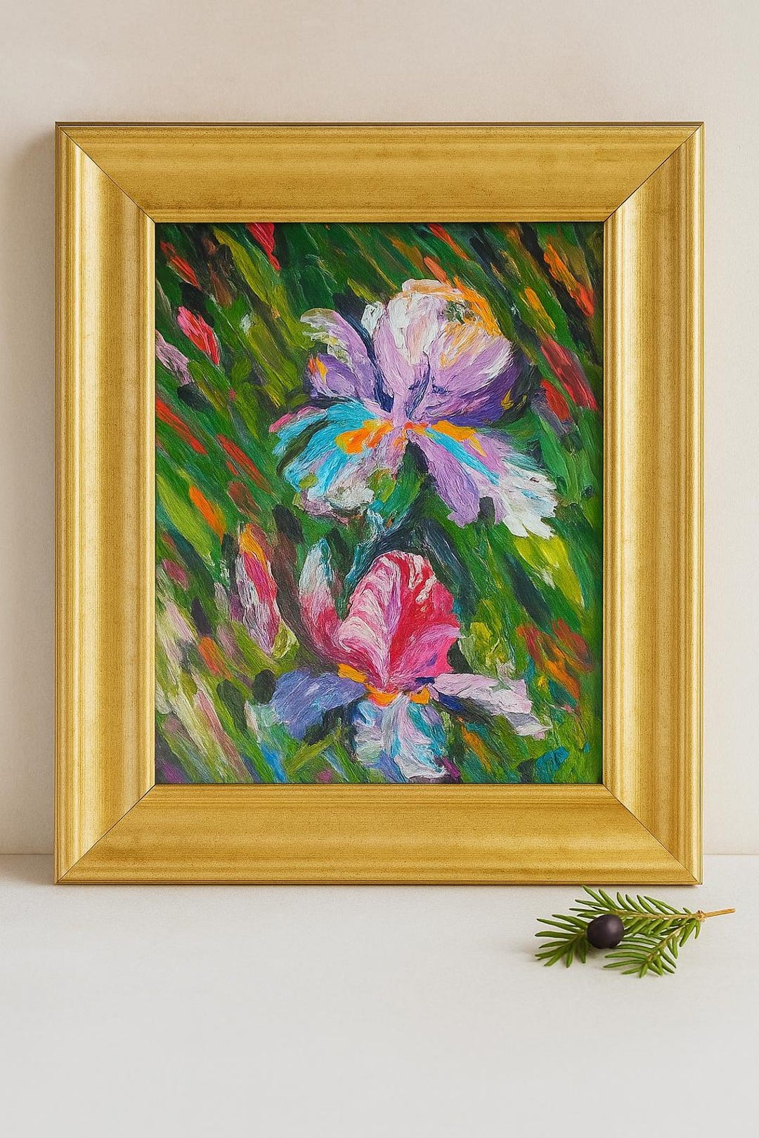 Impasto Iris Oil Painting: Original Floral Botanical Art - Etsy