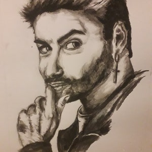 George Michael Ritratto dipinto a mano Stampa A4