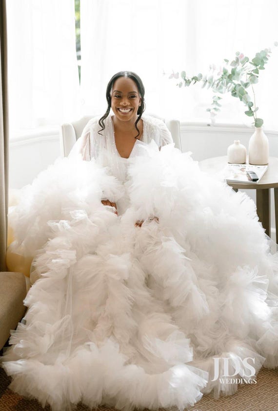 Vestido Novia Vestido Blanco De Volantes Vestido Brocado Con