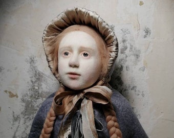 Needle Felted Art doll. Wool sculpture.