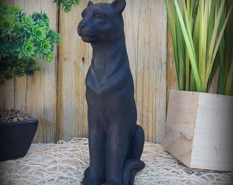 Panther Steinfigur Massiv Gartenfigur Gartendeko Betonguss Frostfest Dekofigur