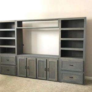 The Cathy |Handmade | Entertainment Center| Tv Stand| Living Room Decor| Book Shelves