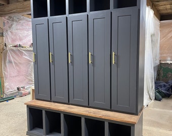 The David Wallace| Hall Tree| Mudroom Organization| Entryway| Coat Rack