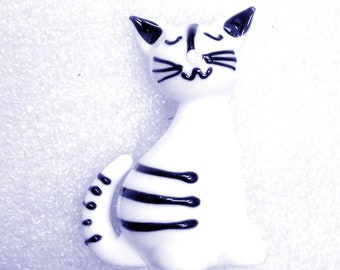 Figurine Chat Verre Etsy