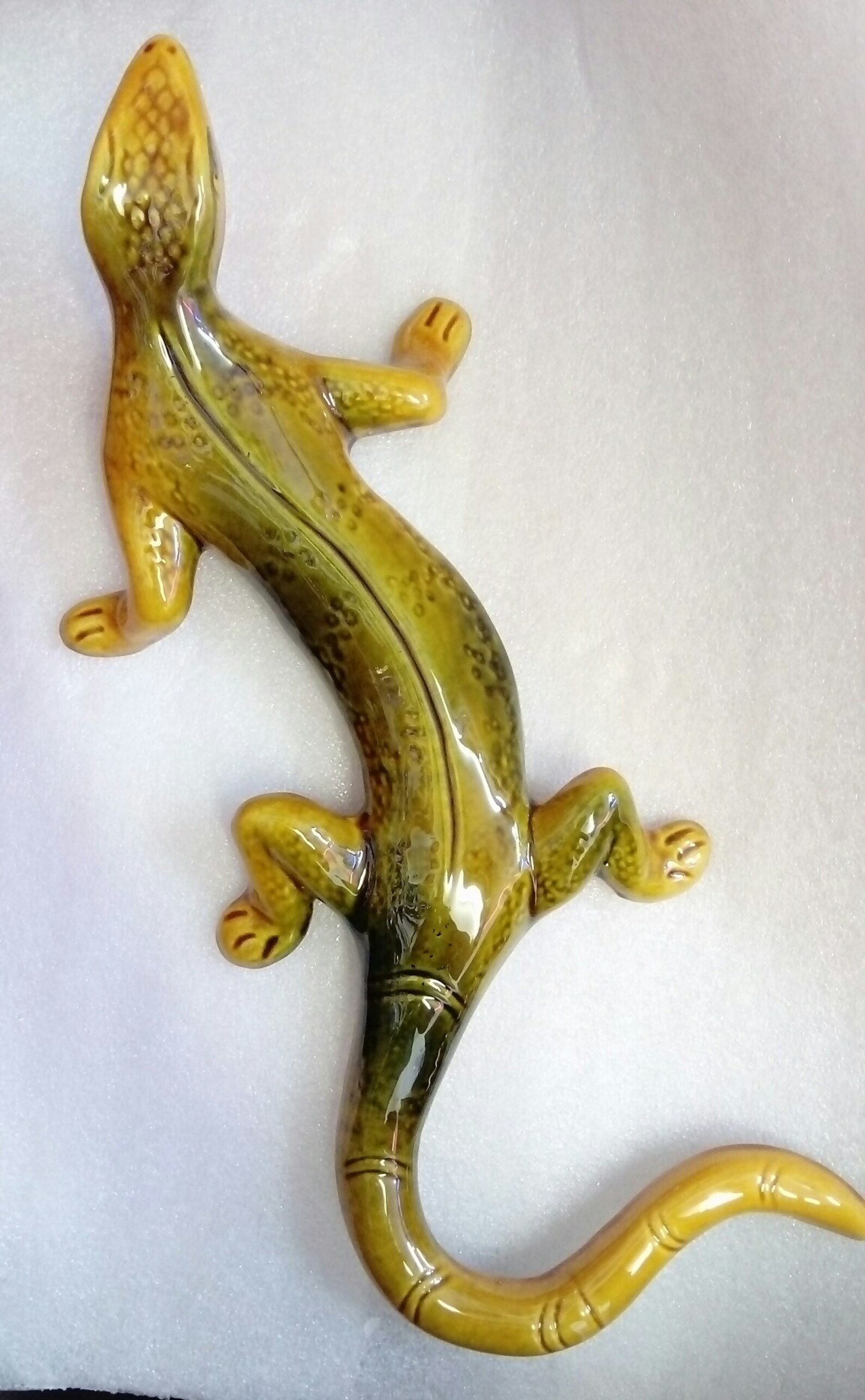Unique ceramic model green lizard Etsy
