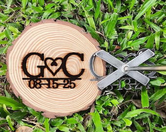 Personalized Branding Ceremony, Wedding Branding Iron For Unity Ceremony, Date and Initials, Rustic Wedding, Country Wedding, Gift for Him