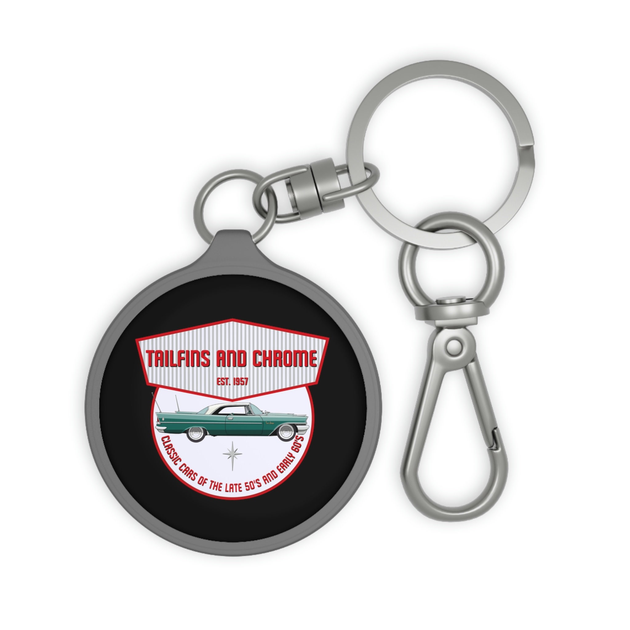 Tailfins and Chrome Keyring Mid Century Modern Classic 1950s Car