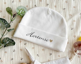 Bonnet naissance bébé personnalisé,Flocage du prénom
