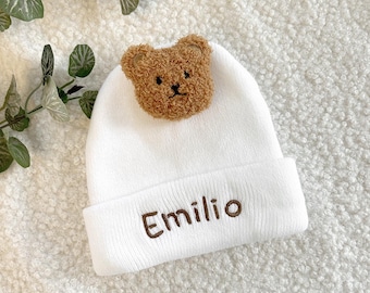 Bonnet bébé personnalisé avec prénom brodé