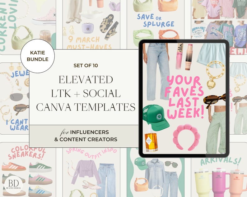 Ultimate Content Creator Toolkit: 10 Customizable Canva LTK + Social ...