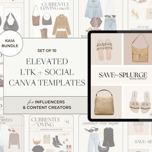 Ultimate Content Creator Toolkit: 10 Customizable Canva LTK + Social Media Templates | Editable Faceless Affiliate Marketing Sale Collages