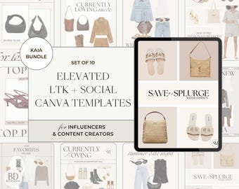 Ultimate Content Creator Toolkit: 10 aanpasbare Canva LTK-sjablonen en sjablonen voor sociale media | Bewerkbare collages voor anonieme affiliatemarketingverkoop
