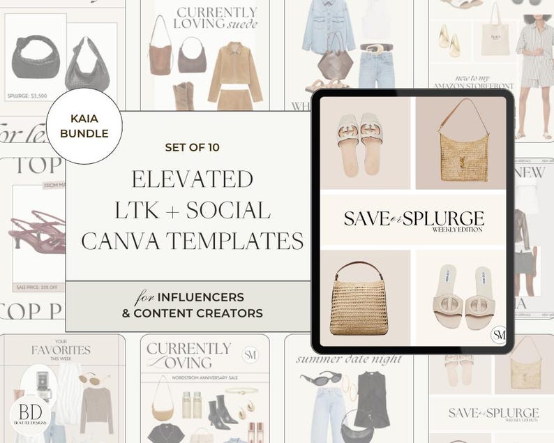 Ultimate Content Creator Toolkit: 10 Customizable Canva LTK + Social ...
