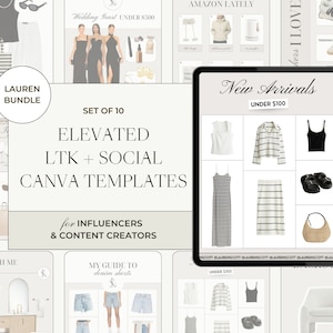 Ultimatives Toolkit zur Erstellung von Inhalten: 10 anpassbare Canva LTK + Social Media-Vorlagen | Bearbeitbare Gesichtslose Affiliate Marketing Verkauf Collagen
