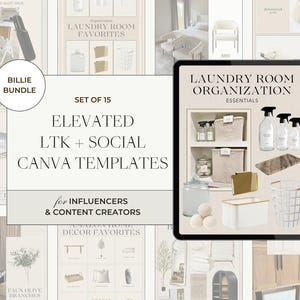 Ultimatives Contentdesigner-Toolkit: 15 anpassbare Canva LTK + Social Media Vorlagen | Bearbeitbare Gesichtslose Affiliate Marketing Verkauf Collagen
