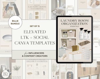Ultimate Content Creator Toolkit: 15 aanpasbare Canva LTK-sjablonen en sjablonen voor sociale media | Bewerkbare collages voor anonieme affiliatemarketingverkoop