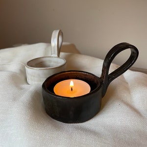 Tea light Holders with handle/ ceramic/ stoneware/ candles/ Christmas/ home decor/ homewares/ candle holder
