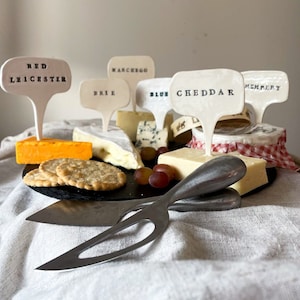 Ceramic cheese labels/ Cheese Board markers/ Food labels/ Tablescapes/ Table design