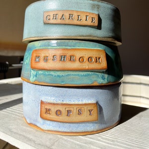 Handmade ceramic Personalised Cat Bowls/ Pet bowls/ Dog bowls/ treat Bowls/ Bowls for Pets/ Ceramic/ Glazed