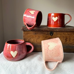 Love mugs/ ceramic mugs/ heart mugs/ gift for her image 2