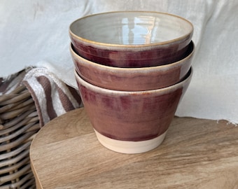 Wheel thrown stoneware snack & serving bowls