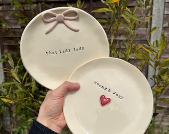 Handmade Personalised ceramic love plates