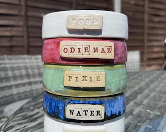 Handmade Ceramic Personalized Pet Bowl: Cat & Dog Treat Bowl