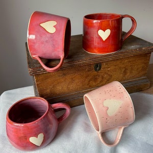 Love mugs/ ceramic mugs/ heart mugs/ gift for her image 1