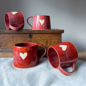 Love mugs/ ceramic mugs/ heart mugs/ gift for her image 3